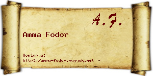 Amma Fodor névjegykártya